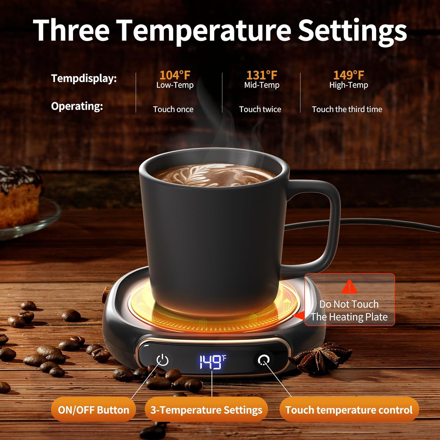 Coffee Mug Warmer & Mug Set for Desk, Electric Coffee Cup Warmer with Auto Shut Off